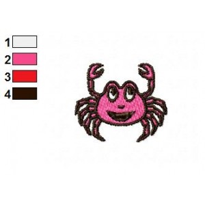 Cartoon Crab Embroidery Design 03
